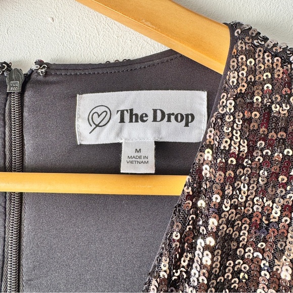 The Drop - Helena Sequin Long Sleeve Wrap Mini Dress in Bronze - Picture 5 of 6